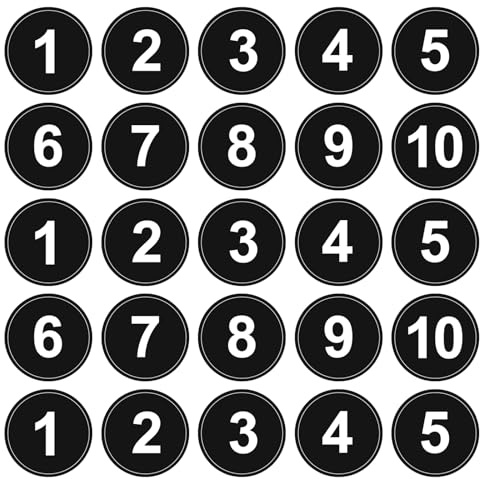 40 PCS 1-10 Self Adhesive Number Stickers 1.6 in Black Vinyl Number Stickers Labels Number Labels Small Round Removable Numbered Label for Inventory Storage