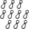 10 ganci a scatto in plastica nera con moschettone da campeggio, multifunzione, per attrezzature da campeggio, tende, ganci per tende, ganci per luci da appendere al baldacchino accessori per attrezzi