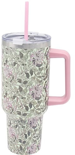 The Leonardo Collection William Morris Honeysuckle Double Walled Stainless Steel Drinks Cup 1200ml for Kitchen | Lovely Coffee Cup Set for Home & Office | Coffee & Tea Cups for Enjoying Hot Drinks