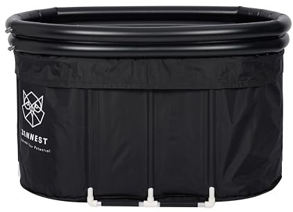 ZENNEST XL Baignoire à Glace Ovale 150 cm – Bain Froid Extérieur Gonflable & Pliable, Bain Glacé pour Cryothérapie – Design Allemand avec Isolation à 6 Couches & eBook Inclus