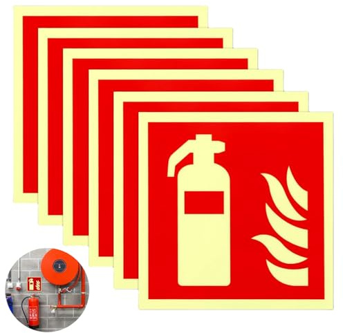 Diyxisk Estintore Cartello,6 Immagini Cartello Estintore Piccolo15 X 15 Cm Cartelli Estintori Adesivo Estintores per Cartelli Estintores,Cartellis Segnaletici di Sicurezza per Esterni e Interni