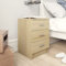 PIXZSSI Set di 2 comodini con 3 cassetti, 38 x 35 x 56 cm, tavolino classico e versatile, per studio, marrone, rovere Sonoma, cassettiera in legno