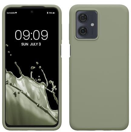 kwmobile Hülle kompatibel mit Motorola Moto G54 5G Hülle - Silikon Handy Case - Handyhülle weiche Oberfläche - kabelloses Laden - Graugrün