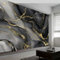 Modern Gray Gold Marble Stripes Print 3D Wall Mural 250 x 175 cm Non Woven Wallpaper Decoration for Living Room and Kids Bedroom Stylish Poster Picture Design