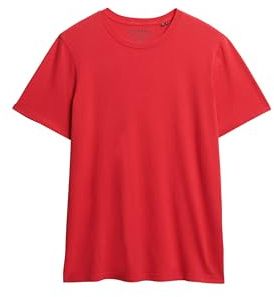 Superdry Herren Klassisches Essential T-Shirt Verwaschenes Preiselbeere Crush Rot L