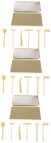 DRESSOOS 3ensembles Set De Décoration De Jardin Zen avec Râteaux à Sable Ensemble pour Création De Paysages Miniatures Et Détente sur Bureau