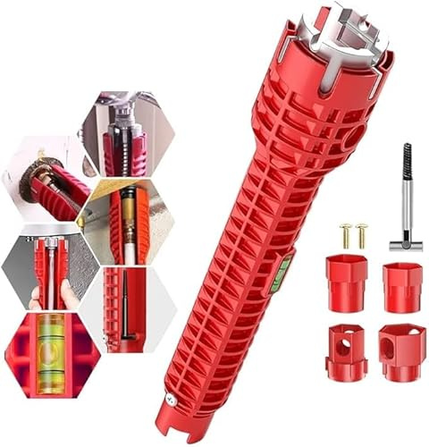 Mr.Gadget's Solutions 14-in-1 Multifunctional Faucet Sink Wrench Tool - Plumbing Tap & Pipe Spanner Set