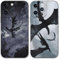 2 Stück Handyhülle für iPhone 16 15 14 13 12 11 X XS XR 8 7 Plus Mini Pro Max SE Hülle,Coole Cartoon Drachen Anime Fourth Wing Manga Muster Silikon Weiche TPU Stoßfest Schutzhülle Case, Schwarz