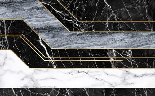 Papier Peint Panoramique Marbre Noir Blanc Papier Peint Chambre Adulte Papier Peint Panoramique Enfant Papier Peint Salon Décoratif Papier Peint Intissé 300x240cm