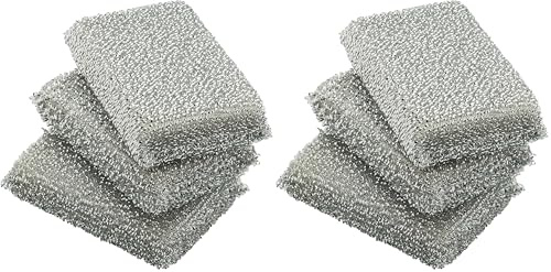 WMF Glänzerkissen Silber 3 Stück, Spülschwamm, Topfreiniger, Lurex-Schwamm, ideal für beschichtete Pfannen, Töpfe, Glaskeramikkochfelder, Reinigung in der Spülmaschine möglich (Packung mit 2)