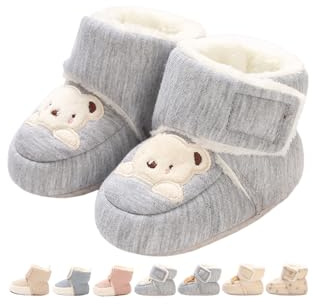 Stivaletti Neonata Neonato Pantofole Antiscivolo Termiche Fodera in Pile Babbucce Scarpe Invernali Morbido Cotone Scarpine Primi Passi Stivali da Neve Calzini Caldi 0-18 Mesi