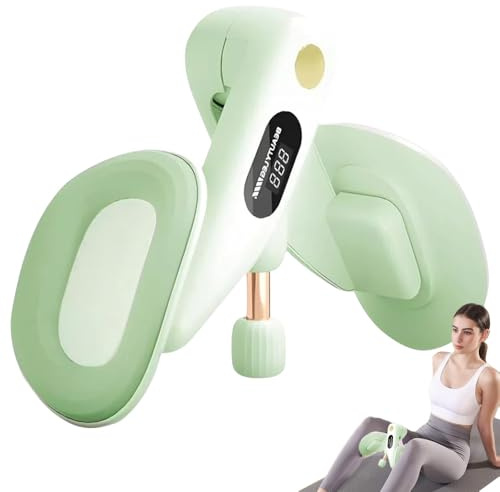 SKIKHN Oberschenkeltrainer, Trimmer-Innenschenkel, Trainingsgerät für Weibliches Gesäß, Beckenbodentrainer Beintrainer mit Digitalem Zähler für Beckenboden, Die Postpartale Rehabilitation (Grün)