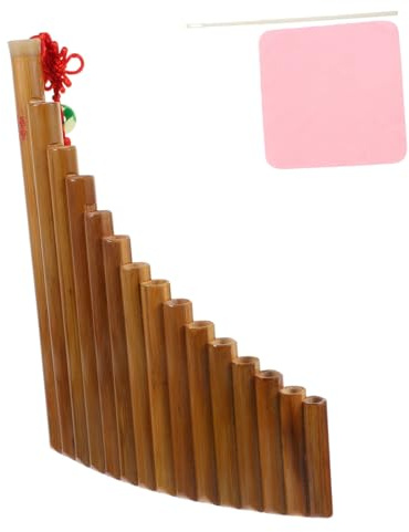 Weihnachten Geschenkideen 15-loch Bambus Panflöte G-dur Braun für Anfänger | Tasche und Reinigungstuch, für Musiktraining zu Hause der Schule, 1 Stück Zufällige Farbe Zufälliger Stil