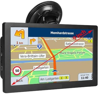 BONRYAN GPS LKW Navigationsgeräte für Auto 2025 Europa Karten,9 Zoll Navi für Auto Kostenloses Karten Update,mit POI Geschwindigkeitswarnung,Sprachführung,Bluetooth-Funktionalität