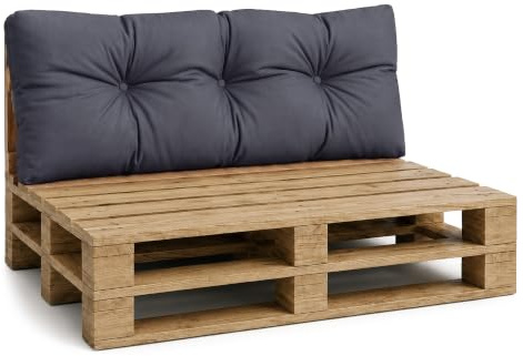 Amazinggirl Palettenkissen Outdoor Kissen Rückenkissen 120x40 cm - Auflagen für Paletten Europaletten Palettensofa und Palettenmöbel Palettenpolster Outdoorkissen Gartenkissen Graphit