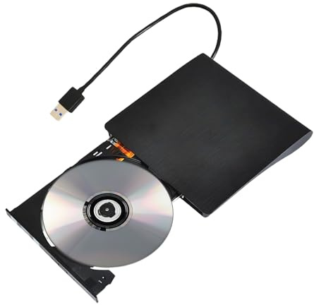 Genérico Reader Externer Disc-Brenner USB 3.0, 14,7 x 14,5 x 1,9 cm, Laptop-Brenner, tragbarer Buner für Laptop, Datentransfer, Playback, Burning Reading Writing Backup, Compact Travel Drive