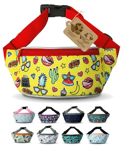 Bauchtasche Hüfttasche Gürteltasche für Kinder 4-8 Jahre - Kindergürteltasche mit verstellbarem Hüftgurt - leicht kompakt, abwaschbares Robustes Material (Modell 18)