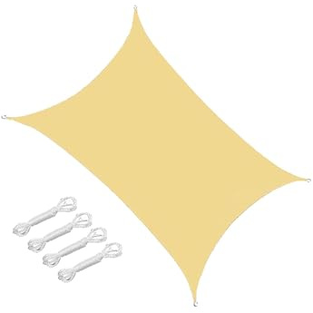SUIOPPYUW Kit de Fixation pour poteaux de Voile d'ombrage rectangulaires et triangulaires, étanche, pour terrasse, Patio, Petit auvent carré, Toile d'ombrage, kit de Couverture, Rectangle Kaki