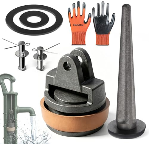 Ersatzkolben für Schwengelpumpen Typ 75,Kolben Komplett mit Ledermanschette Dichtungsring,Handschwengelpumpe Handpumpe Typ 75 für Wasserpumpen Pumpendichtung,Gartenpumpe