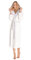 LEVERIE Lunga vestaglia invernale donna in pile con cinturino e tasche, Mod. 1 bianco/grigio chiaro, S