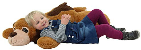 Sweety Toys 10196 Hund BENJI Plüschhund Kuschelhund liegend XXL Riesen Teddy BRAUN 100 cm
