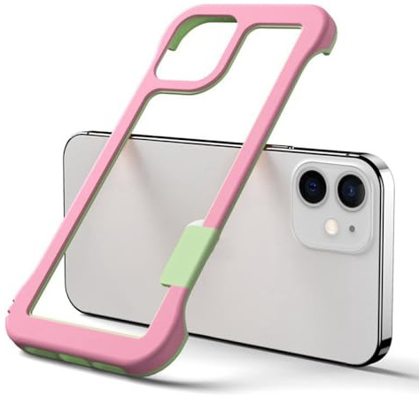 NICRX Coque de Protection en TPU pour iPhone 14 Pro Max 14 Plus avec Cadre en Silicone pour iPhone 12 13 Mini 15 Pro 15 Pro Max, Rose, pour iPhone 15 Plus