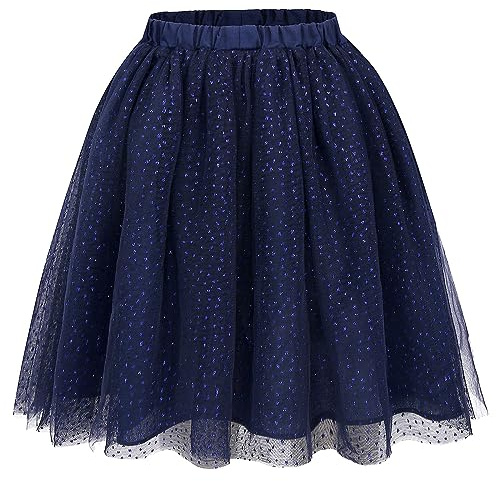 BONNY BILLY Mädchen Rock Glitzer Pailletten Tüllrock Tutu Kurz Mini Festlich Prinzessin Party Kinderkleidung