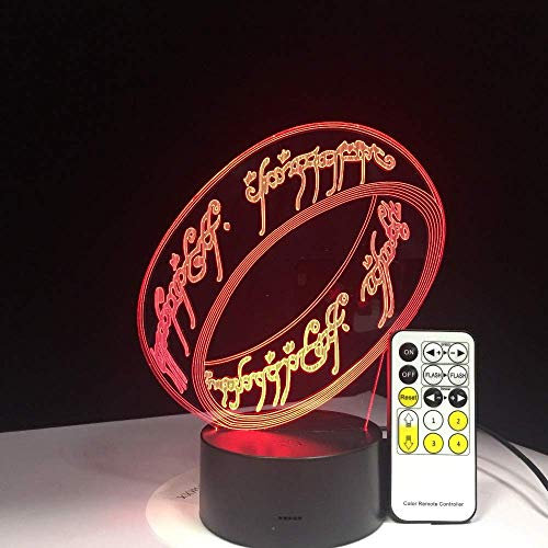 Il Signore Degli Anelli Lampada 3D 7 Colori Regalo Per Bambini Touch Night Light Per Bambini Vacanza 3D Illusion Desk Lamp Film Memory Present