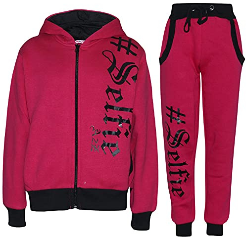 A2Z 4 Kids #Selfie Tracksuit Hoodie with Jogger Sweatpants Sports Casual - T.S Selfie 002 Pink 13