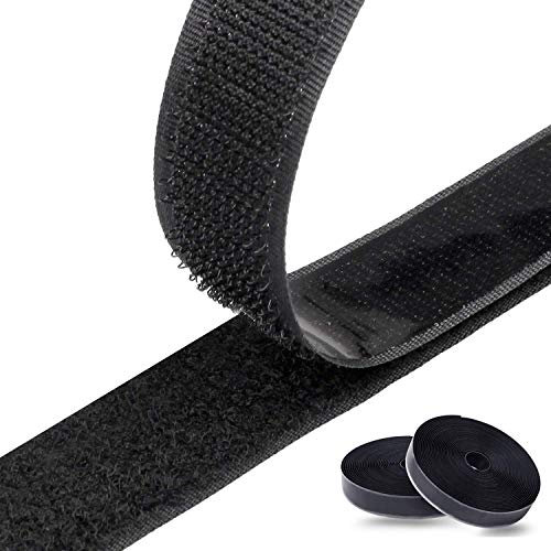 8M Bande Agrippantes Adhésives Rubans Adhésifs Bande Ruban Scratch Autocollant Moustiquaire Hook Loop Rouleau Scratch Autoadhésif, pour moustiquaire fenetre, Noir, 8m x 2
