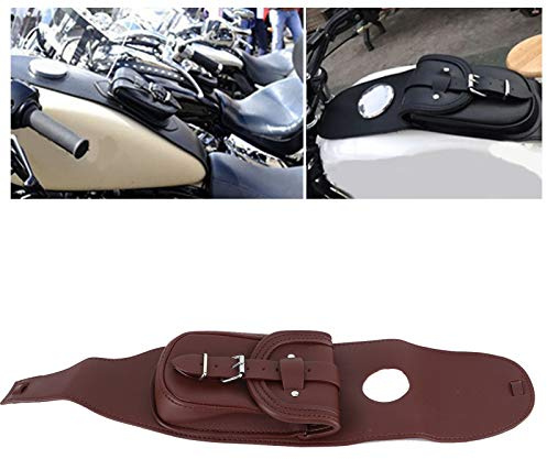 cersalt Oil Tank Bag, Durable Unique Soft‑Backed Fuel Tank Bag, Pratical Motorcycle Repair for Motorcycle(Brown)