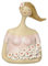 dekorativer Kleiner Dekokopf Ladykopf Büste Dame mit Blumen und Blütenkranz rosa-rot oder gelbgrün (rosa rot, ca. 10 x 8 x 15,5 cm hoch)