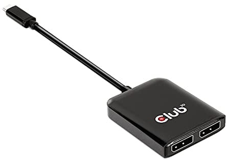 Club 3D 2 puertos Multi Monitor Adaptador USB Tipo C a Dual Displayport 4K 60Hz Splitter - USB Tipo C a Displayport MST Hub Dual 4K 60Hz-CSV-1555