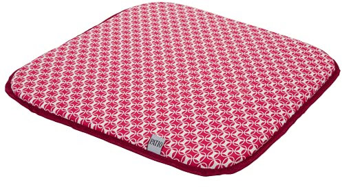 PATIO Sitzkissen Outdoor 40x40 cm Dodo Monoblock Sitzpolster Stuhl Stuhlkissen Sitzpolster Sitzauflage für Haus und Garten Stühle zweiseitig verwendbar rot Ecru
