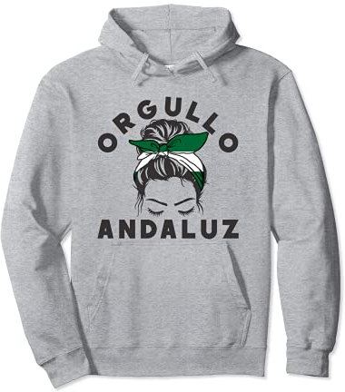 Orgullo Andaluz Cinta Bandera Andalucía Moño Desordenado Sudadera con Capucha