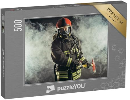 puzzleYOU: Puzzle 500 Teile „Porträtstudie: Feuerwehrmann“ – aus der Puzzle-Kollektion Feuerwehr