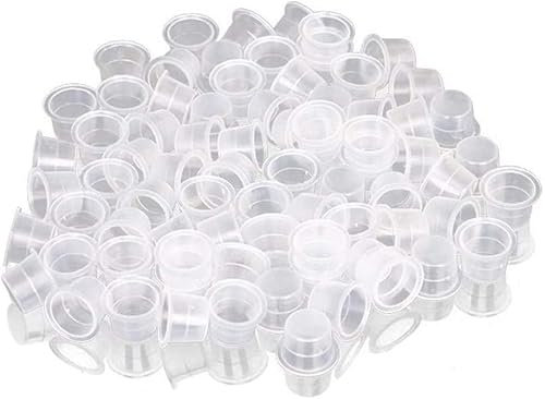 PIQIUQIU Lot de 100 capsules de tatouage - En plastique - Taille moyenne - 13 mm