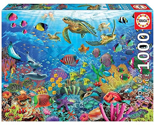 Educa - Puzzle 1000 Teile für Erwachsene | Unterwasserwelt, 1000 Teile Puzzle für Erwachsene und Kinder ab 14 Jahren, Meerestiere, Naturpuzzle (19266)