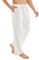 YuKaiChen Herren Leinenhose Herren Lang Sommerhose Weit Leicht Loose Fit Freizeithose Yoga Urlaub Strandhose mit Kordelzug Weiß XXL