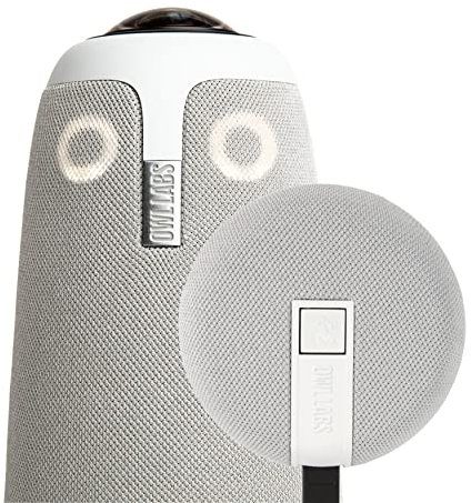 Owl Labs Meeting Owl 3 & Expansion Mic – 360° Video & Audio in 1080p HD, Autofokus, Kompatibel mit Zoom, GoToMeeting, Google Meet & mehr