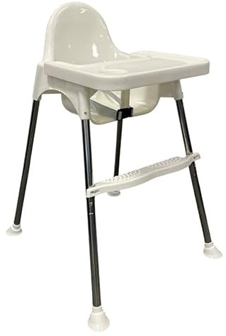 Adjustable 3-in-1 Baby Highchair Infant High Feeding Seat Toddler/Children Table Chair with Safety Belt and Footrest, White