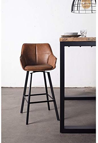Maison ESTO Barhocker drehbar Shannon SH 74 cm Kunstleder Cognac Tresenhocker Hocker Barstuhl