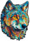 Blumuze Holzpuzzle Erwachsene, Furchtloser Wolf Holzpuzzle Einzigartige Tierform Puzzleteile, Puzzle aus Tierteilen, Puzzle Holz Erwachsene mit Geschenkbox aus Holz 630 Stück(XL -60 * 43.5cm)