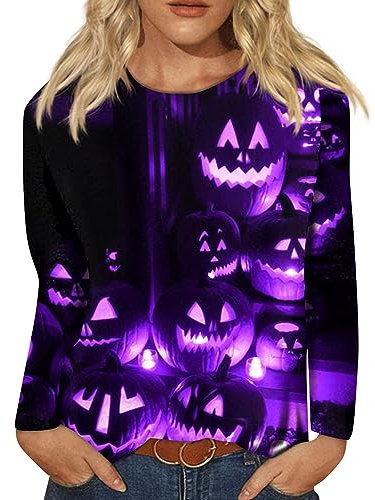 Buyaole Halloween Kostüm Damen Tshirt Damen Rückenfrei Trompetenärmel Bluse Gruseliges Halloween Kostüm Damenwesten Sommer Tshirt Dunkelblau Damen Blusenshirt Damen Monster High Kostüm Damen Spinnen