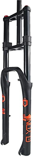 ZECHAO 26 MTB Scheibenbremse E-Bike Vordere Gabel, Fahrrad 1-1/8 Fahrradfederung Gabel 170mm Reise Luftdämpfung for 4,0 Fettreifen QR ATB/BMX Fahrrad Federgabel