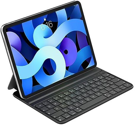 HOU Tastiera Bluetooth per iPad Air 6a/5a/4a/Pro 11, Air 11 Pollici(M3/M2, 2025/2024), Custodia in Ecopelle con Tastiera, Angolo Ergonomico, Disposizione ltaliana, Nero