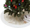 Lewondr Gonna da Albero di Natale da 120CM, Tappetino Base Albero di Natale in Velluto Morbido, Copertura Base Albero con Modello di Fiori e Rami, Decorazione per Natale, Beige/Bianco