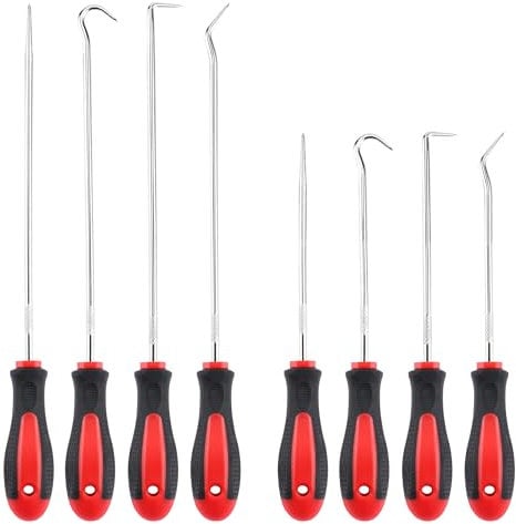 8 Piezas Extractor de Sello de Aceite,Ganzúa y Gancho de Largo Alcance Juego de Raspador de Gancho Extractor de Anillo Tórico