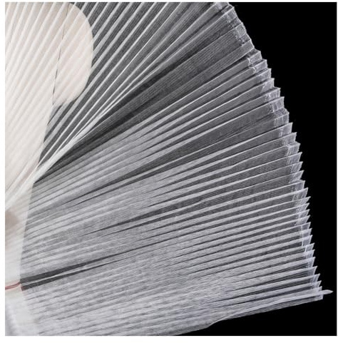 Yurosiay Weiß Plissee Tüllstoff 150cm Breite Plissierter Stoff Starre Tüllstoff DIY Organza Stoff Transparent Plissee Stoff Meterware Dekostoff Hochzeit Gerüschter Plissierter Stoff für Nähen 2m