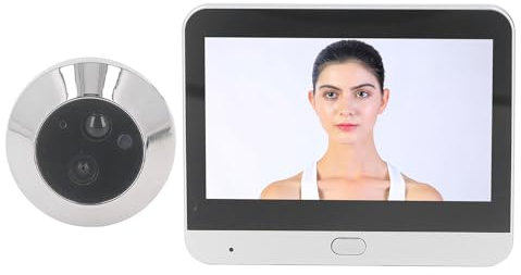 Fockety Spioncino Digitale per Porte, Telecamera Spioncino Intelligente WiFi HD 1080P con Schermo LCD da 4,3 Pollici, Visione Notturna IR, Rilevamento del Movimento e Grandangolo da 120°